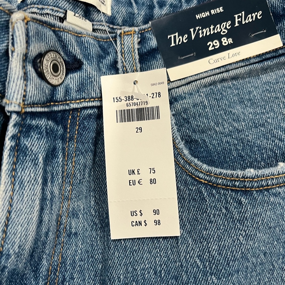 abercrombie and fitch curve love high rise vintage flare jean | size 29 - Picture 6 of 6